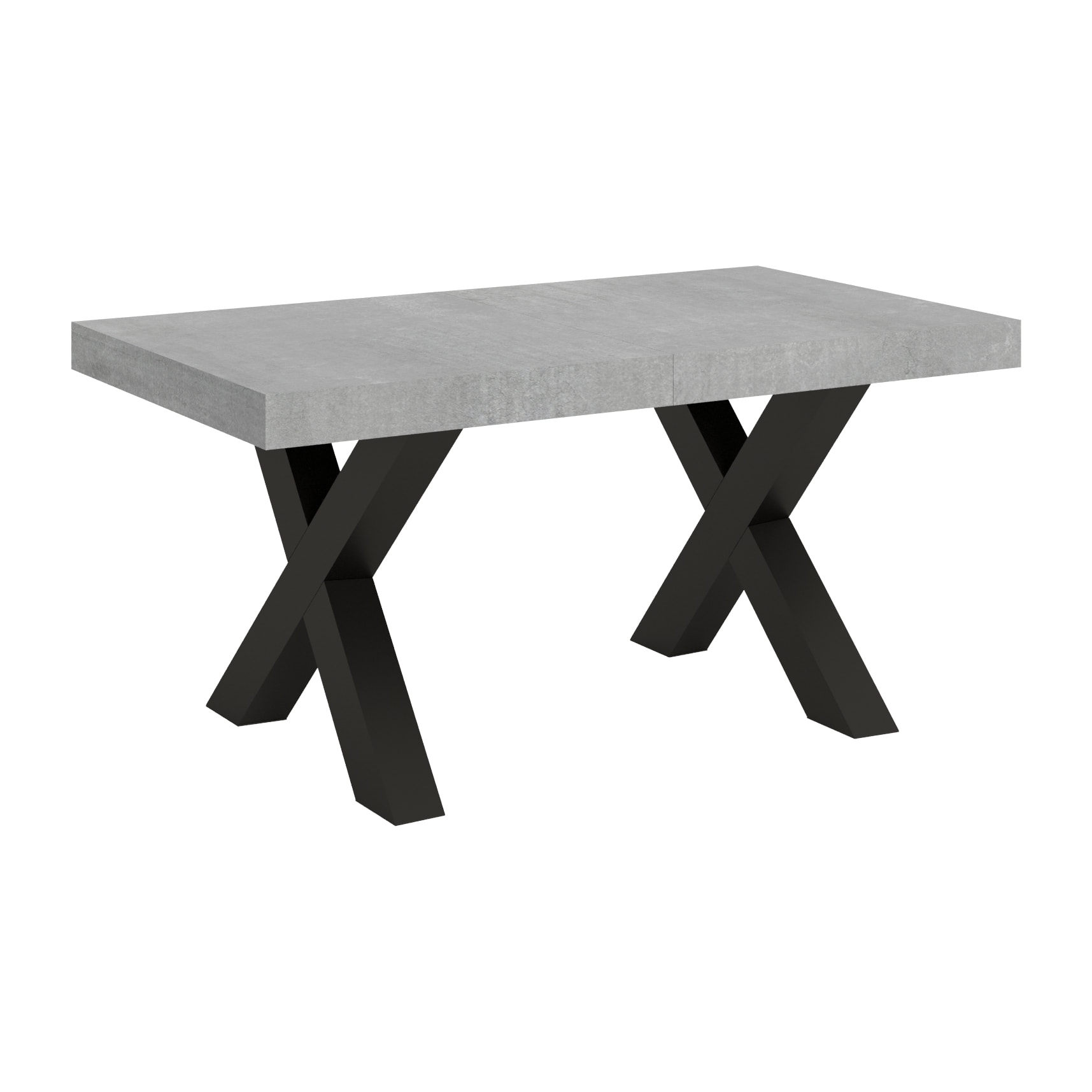 Table extensible 90x160/420 cm Traffic Gris Béton cadre Anthracite