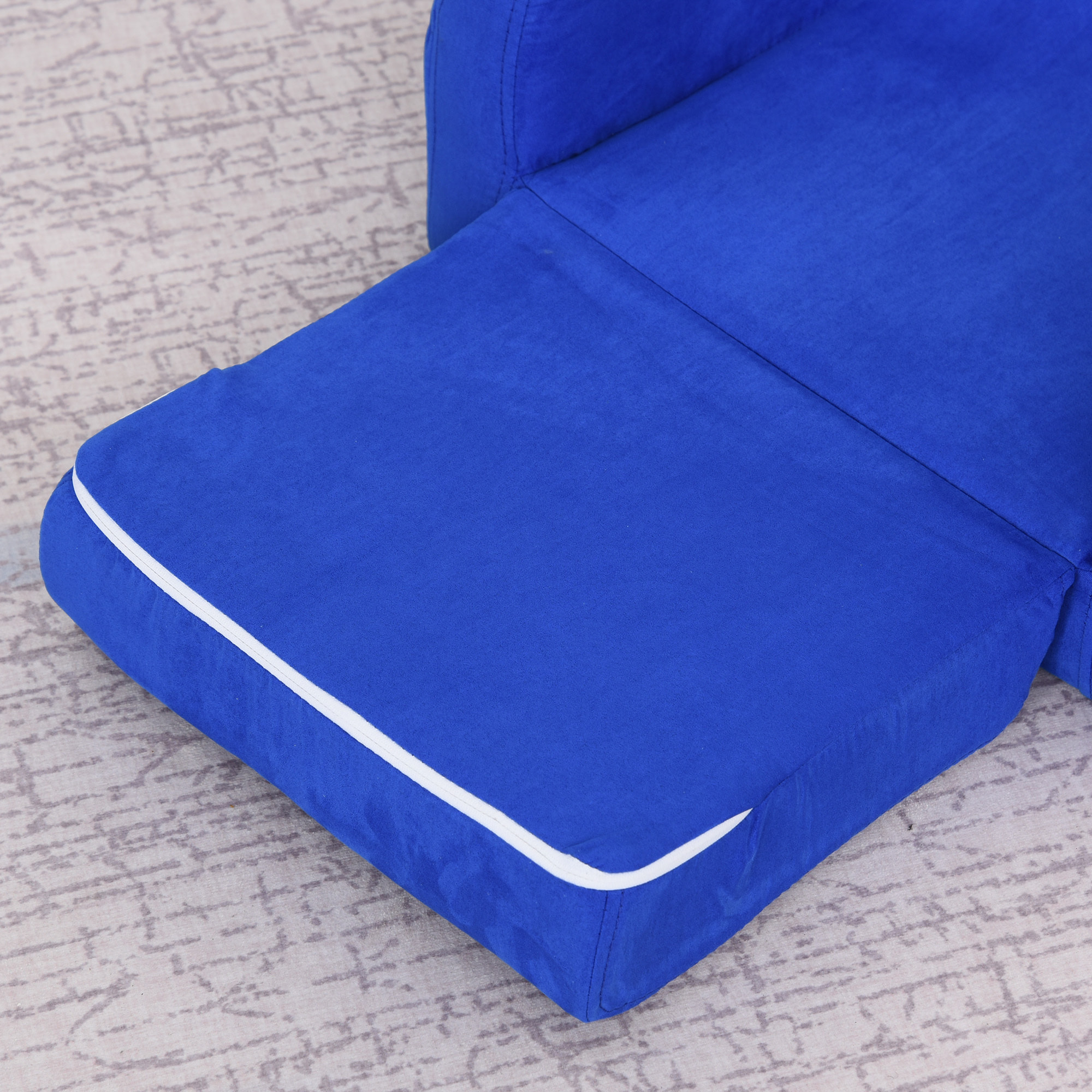 Sillón para Niños de 3 Años Sofá Transformable Diseño 2 en 1 Cama Infantil Plegable de 2 Posiciones con Reposabrazos Asiento Ancho Acolchado 47x45x38 cm Azul