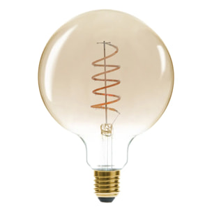 Ampoule LED "Globe" ambrée - filament torsadé E27 D13 cm