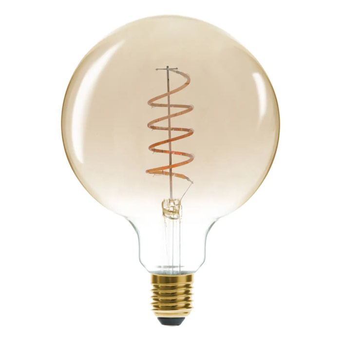 Ampoule LED "Globe" ambrée - filament torsadé E27 D13 cm