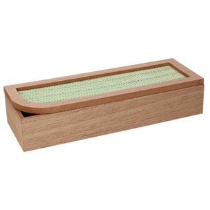 Scatola portathe in legno marrone rettangolare cm29x10h6