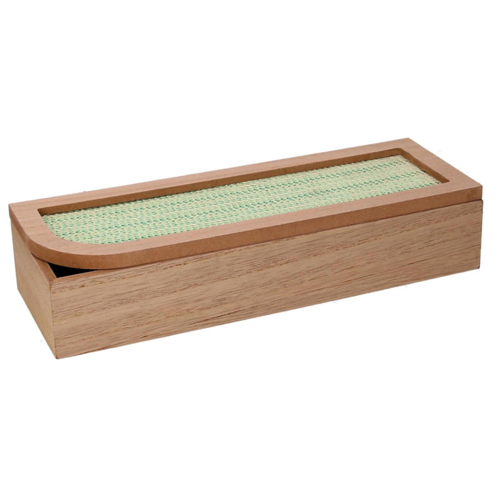 Scatola portathe in legno marrone rettangolare cm29x10h6