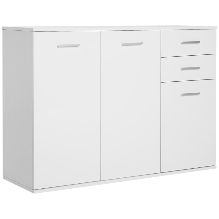 Armario Buffet con 2 Cajones de Madera 106x35x76cm Blanco