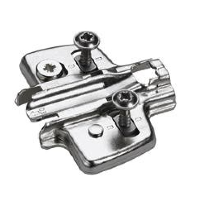 Embase à excentrique vis pour panneaux de particules prémontées HETTICH - Dist.0 mm - Acier nickelé - 9071670