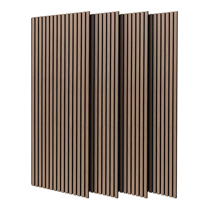 Beethoven - Set di 4 pannelli fonoassorbenti decorativi in legno 150x60 cm, marrone chiaro