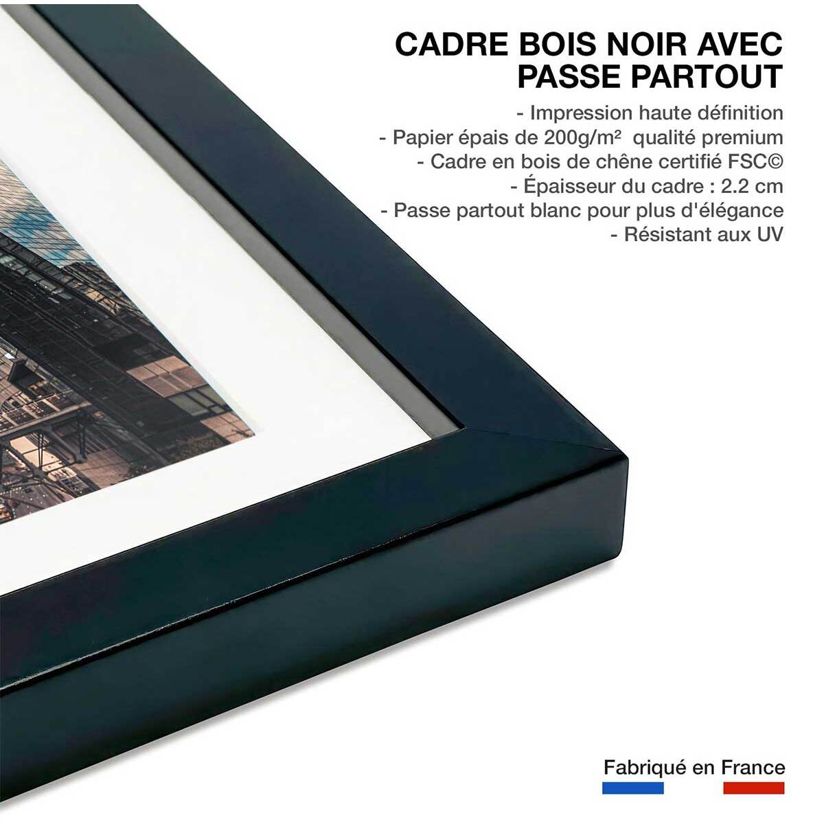 Affiche photo paris quartier la defense Affiche sous cadre noir