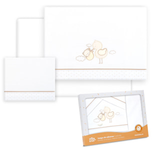 Triptico Coche Cigueña Oso Bco/Beig