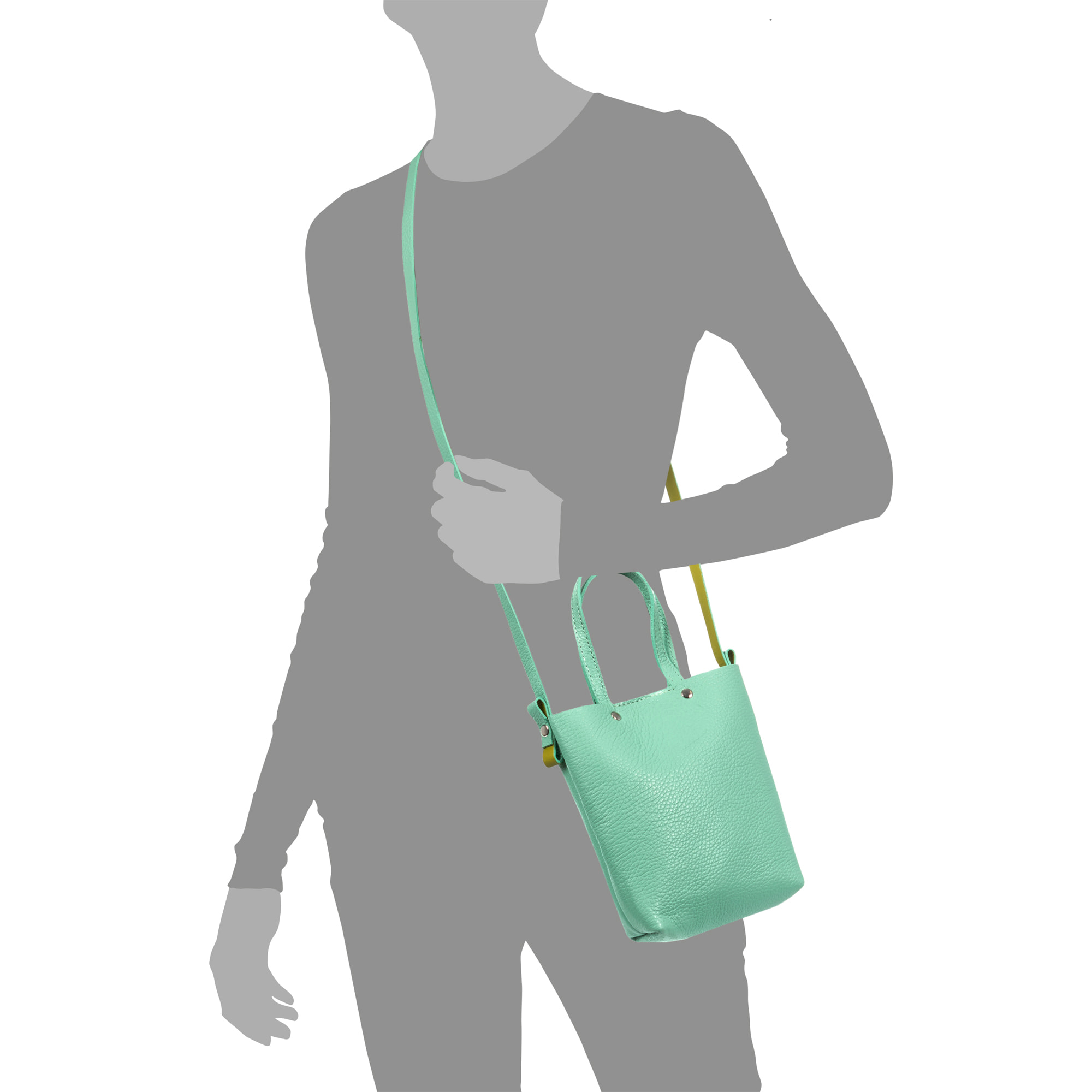 Italia Borsa a tracolla Donna.Pelle autentica Dollaro