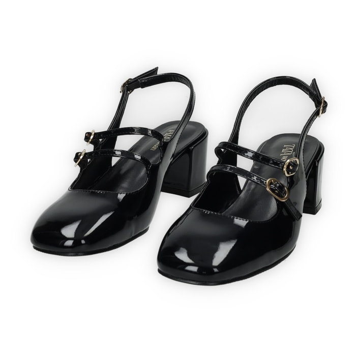 Décolleté sling back Donna Tata Italia Nero