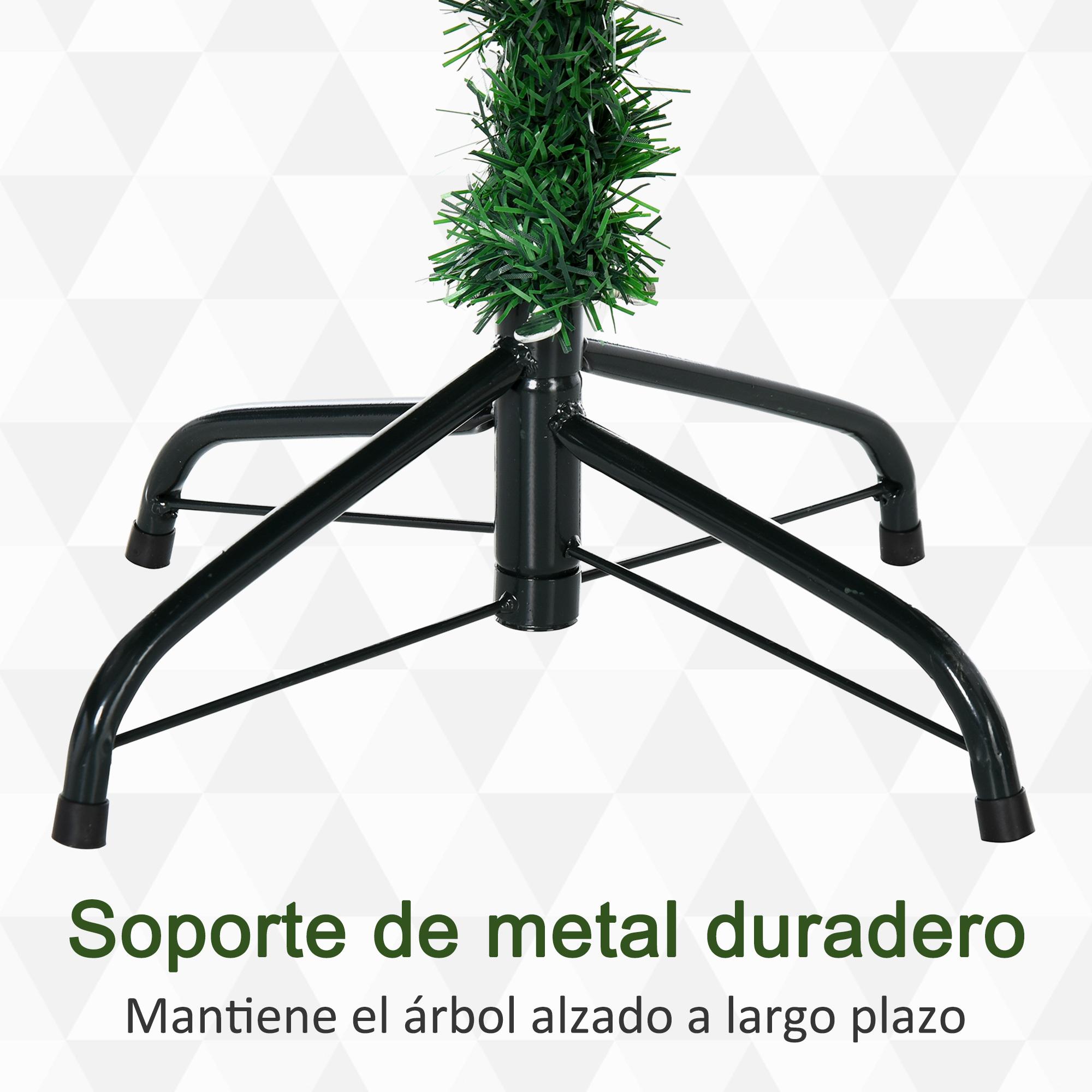 HOMCOM Árbol de Navidad Ø105x210 cm Artificial con 934 Ramas PE Tridente y PVC Individual y Base Plegable Árbol Navideño Decorativo Exteriores Interiores Verde