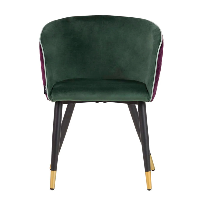 Silla Velvet Morado Y Verde 55x55x76 Cm