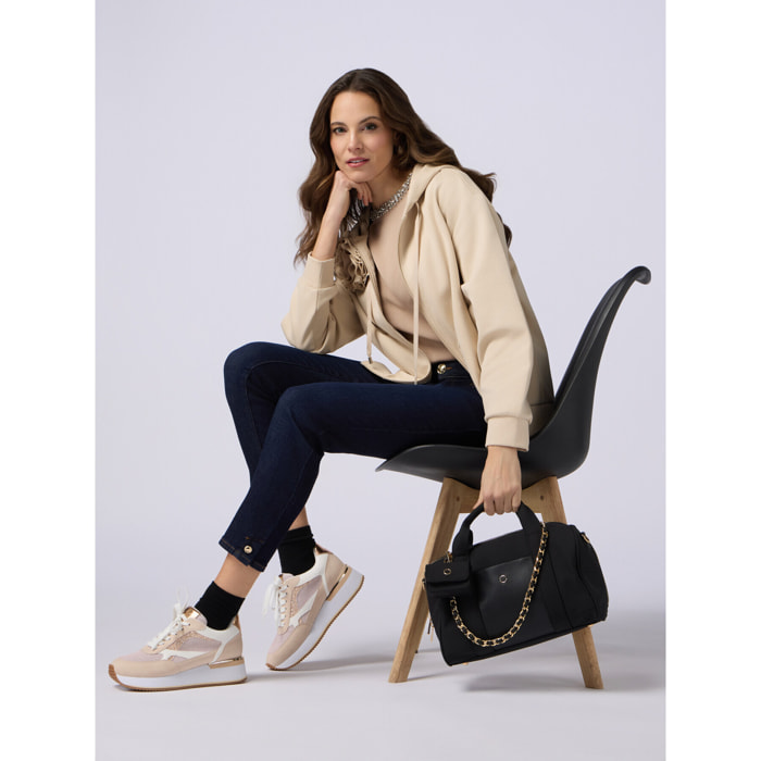 Oltre - Jeans skinny blu rinse con bottoni sul fondo gamba - Blu