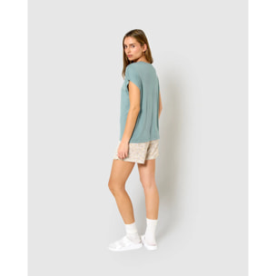 Pijama corto viscosa clarita verde azulado