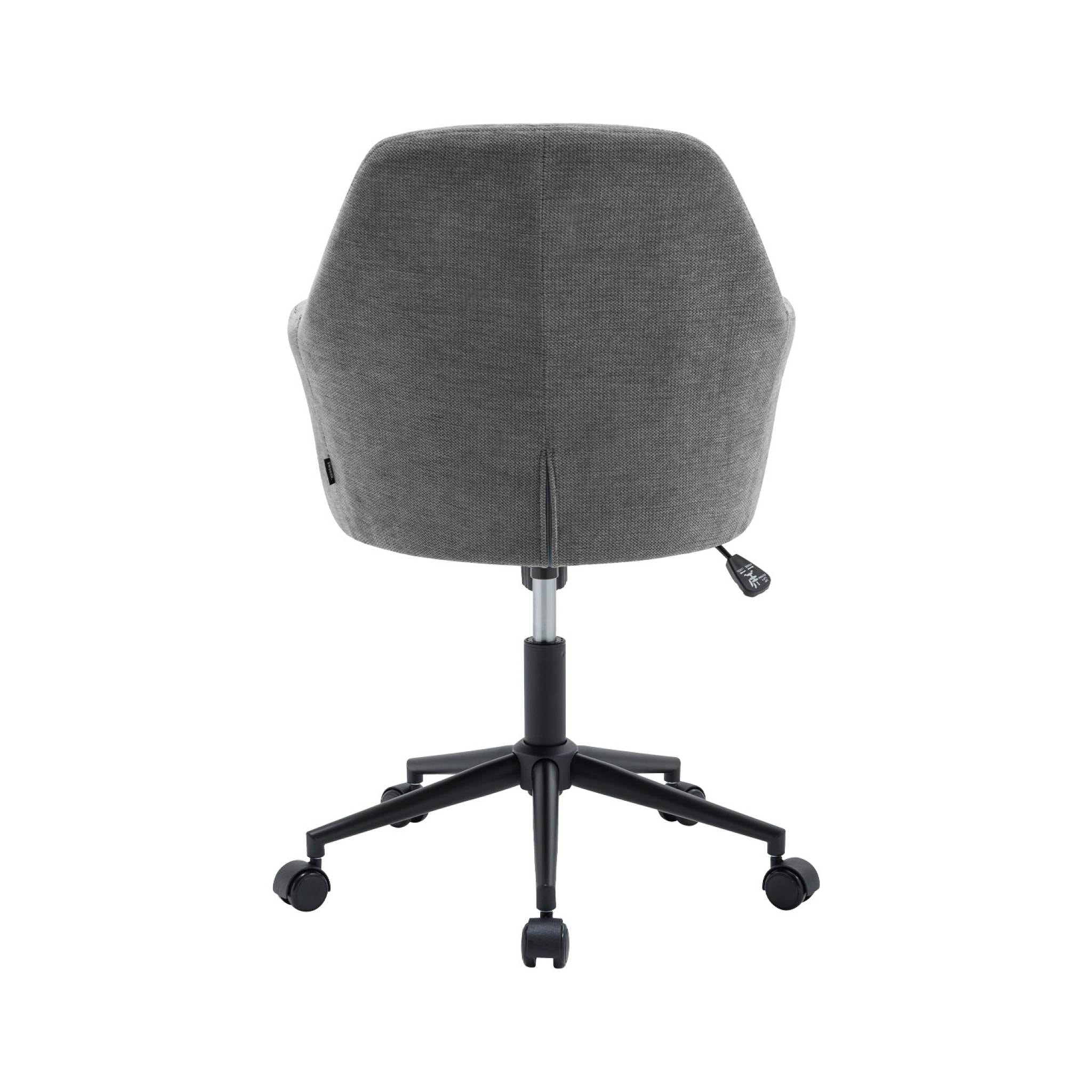 Chaise de bureau à roulettes ajustable métal et tissu gris - L 57 x P 57 x H 85/94.5cm - Stan