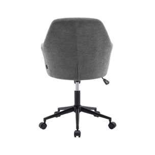 Chaise de bureau à roulettes ajustable métal et tissu gris - L 57 x P 57 x H 85/94.5cm - Stan