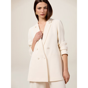 Oltre - Blazer doppiopetto in tessuto crêpe - Bianco