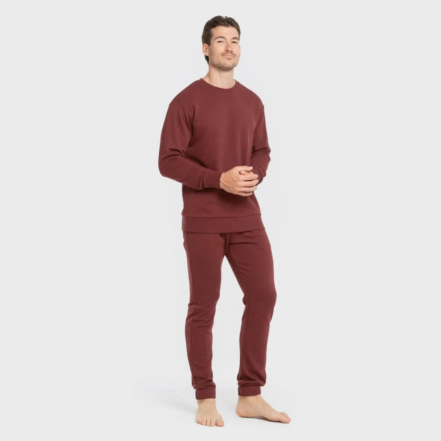 Pantalón largo básico deportivo burdeos