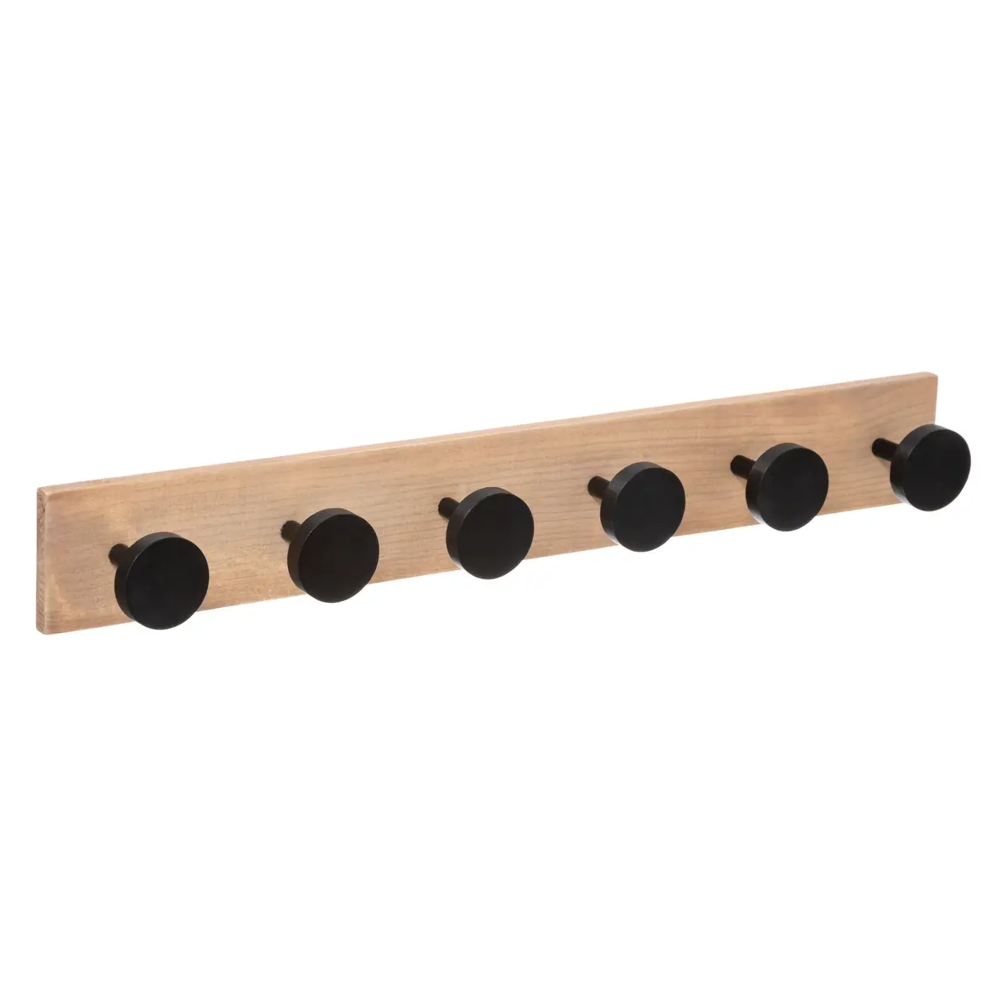 Patère 6 têtes pin noir