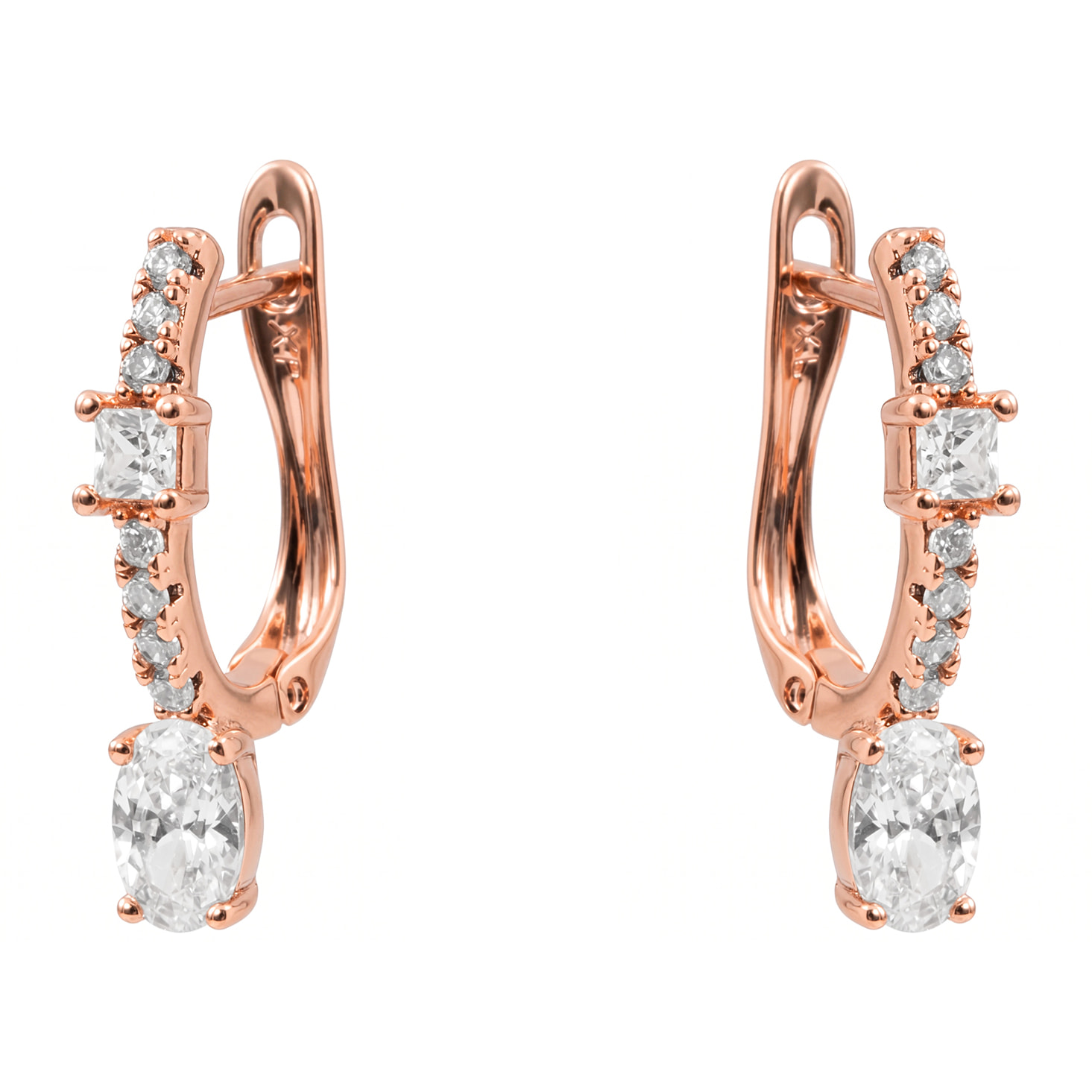 Pendientes Jiskirs acabado oro rosa 18k