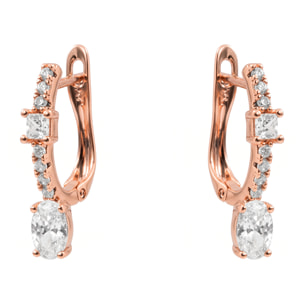 Pendientes Jiskirs acabado oro rosa 18k