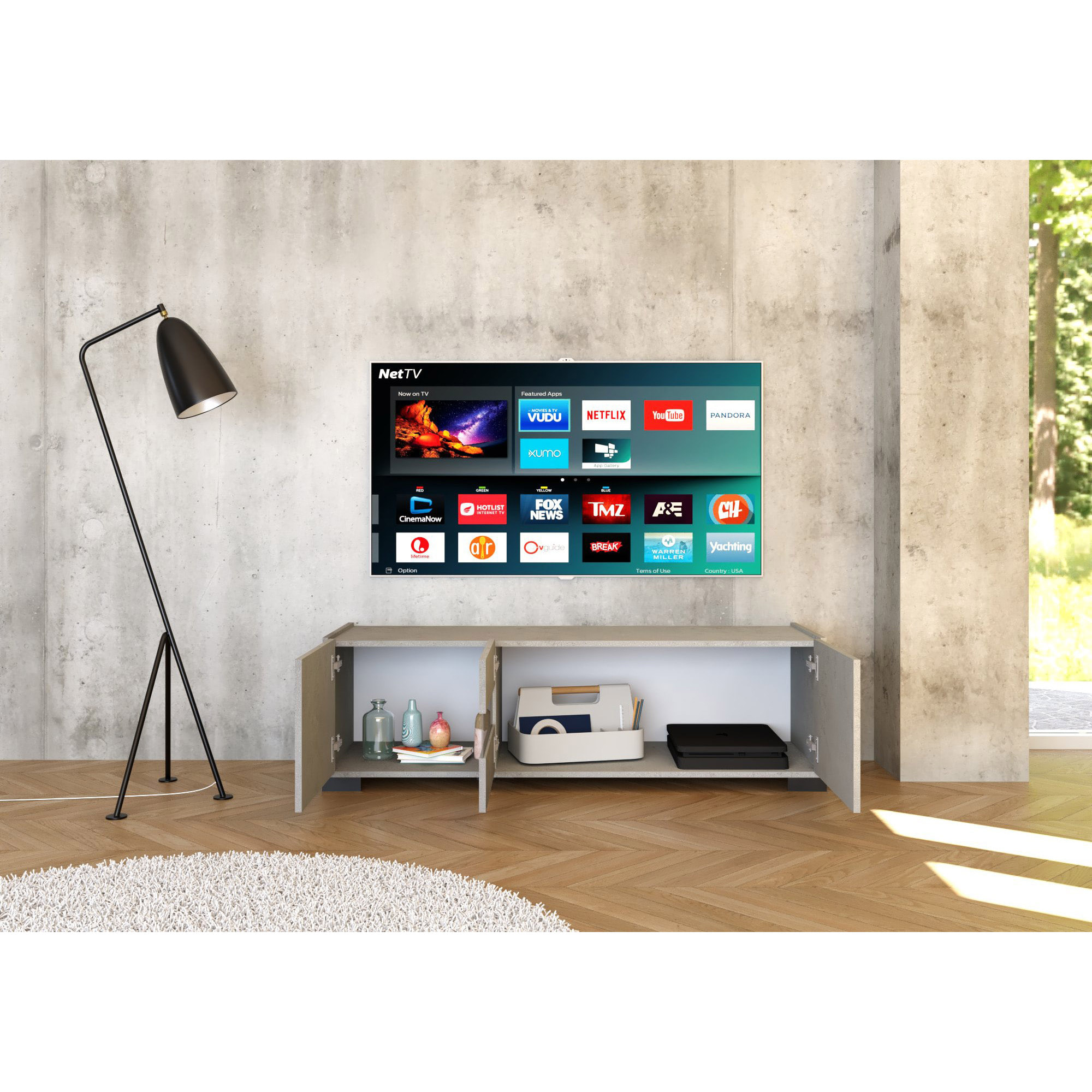 Porta TV 3 ante 130x40x40 cm Riflesso cashmere