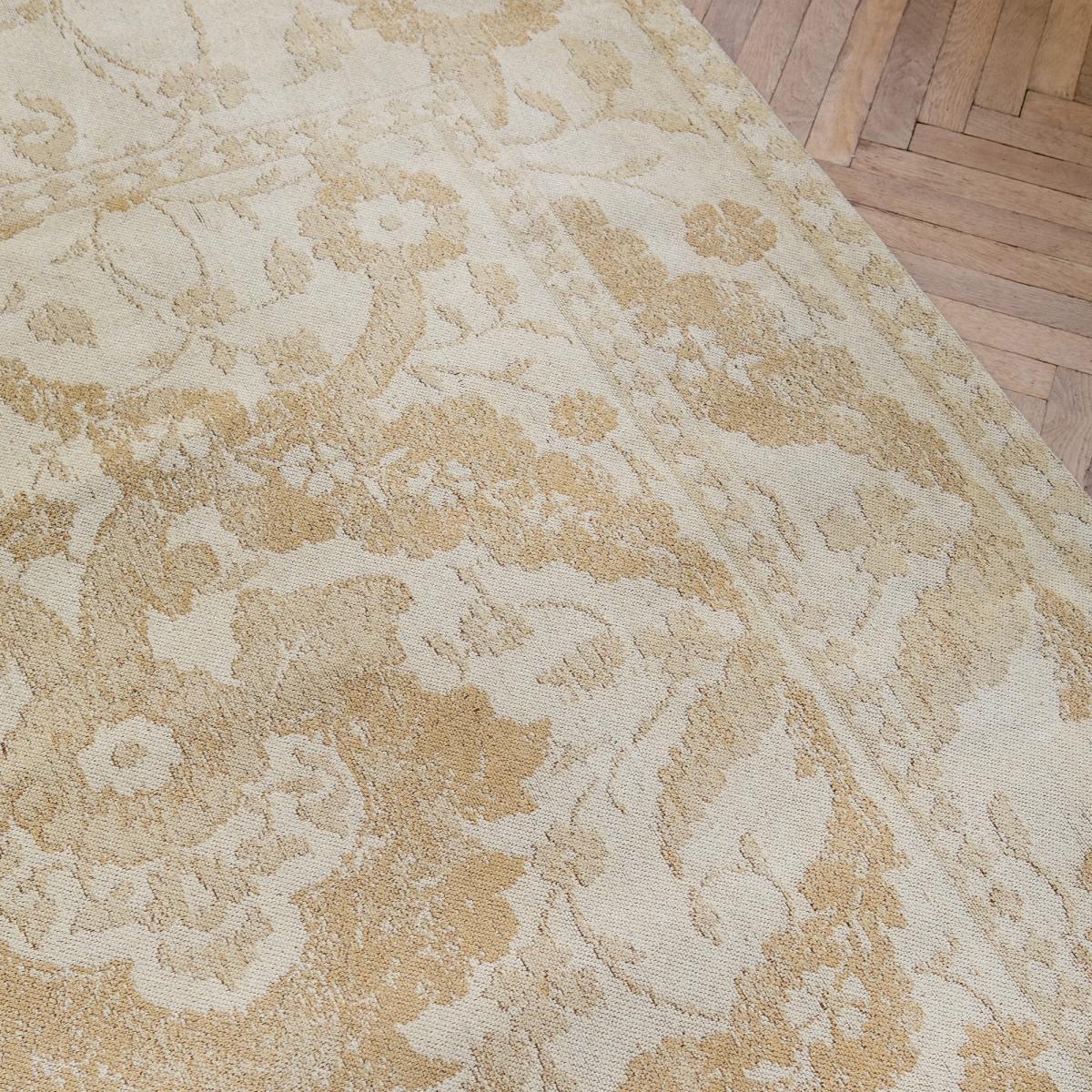 Tapis salon et chambre fait main en coton motif floral CHICDOUB