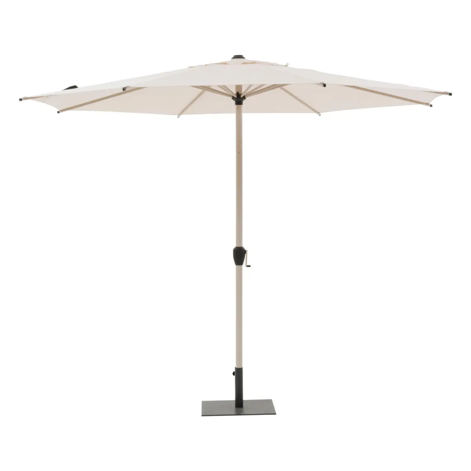 Parasol droit rond inclinable "Loompa" argile & blé 3m en aluminium et polyester