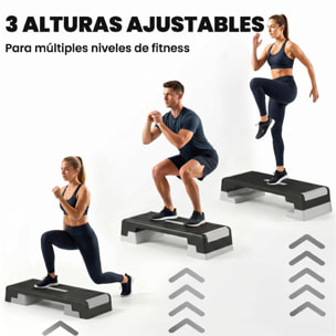 Step de Aeróbic Step para Fitness Stepper Antideslizante con Altura Ajustable de 15/20/25 cm Base Robusta Carga 250 kg para Entrenamiento en Casa Gimnasio Hombres y Mujeres Negro
