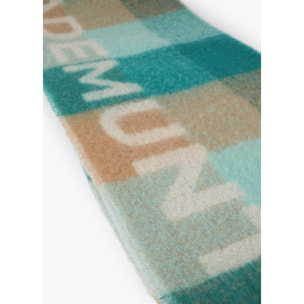 Sciarpa a Quadri con Grande Logo