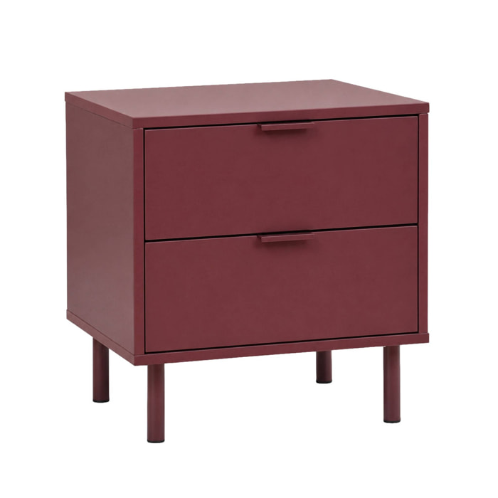 Table de chevet décor bois et métal 2 tiroirs ELLIE