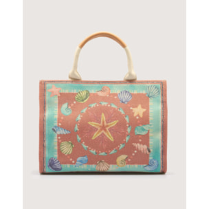 Bolso de Mano Azul y Salmón - Estrella Mar