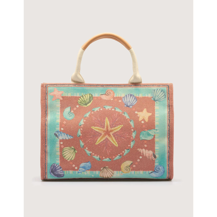 Bolso de Mano Azul y Salmón - Estrella Mar
