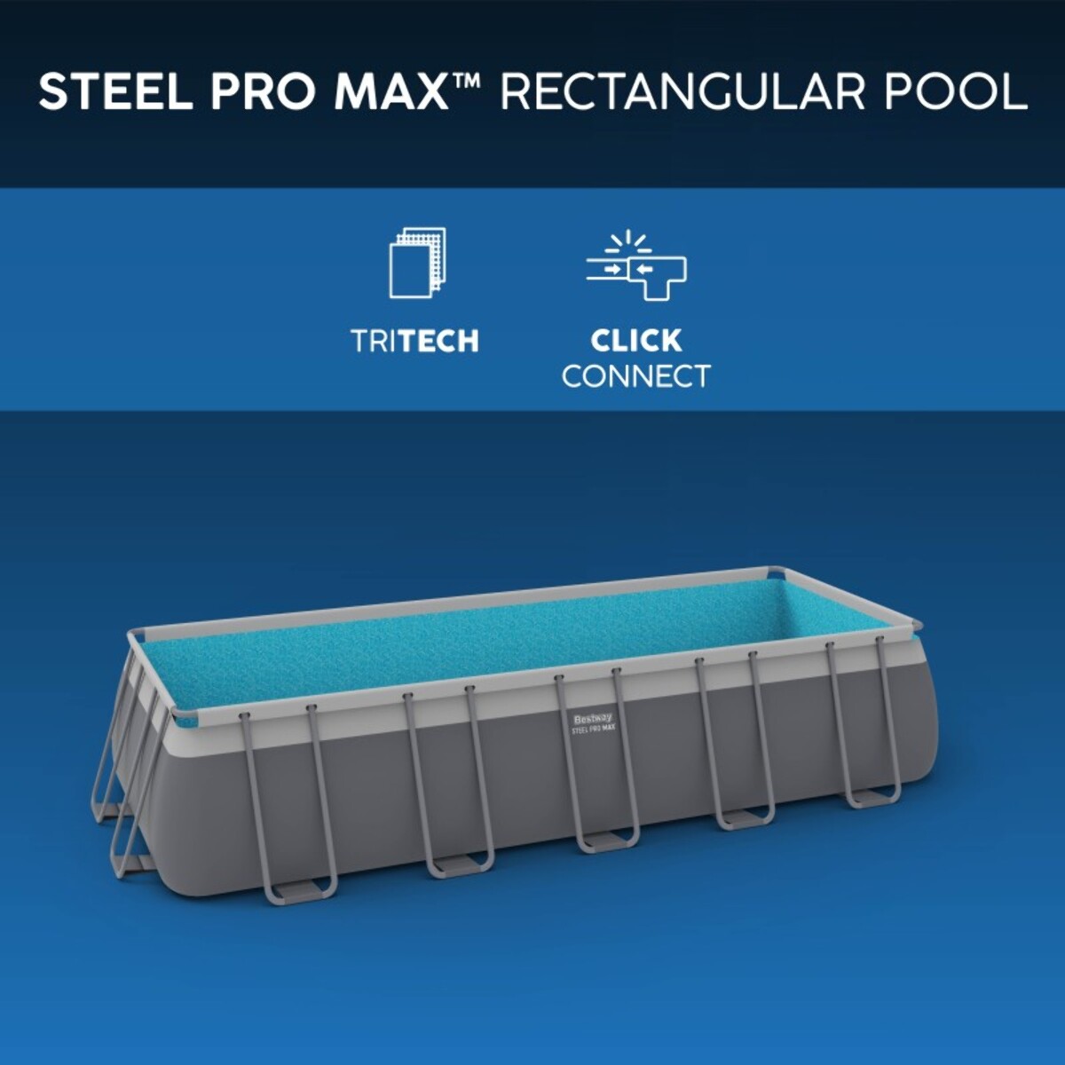 Bestway Piscine hors sol tubulaire rectangulaire Bestway Steel Pro Max 640 x 274 x 132 cm gris