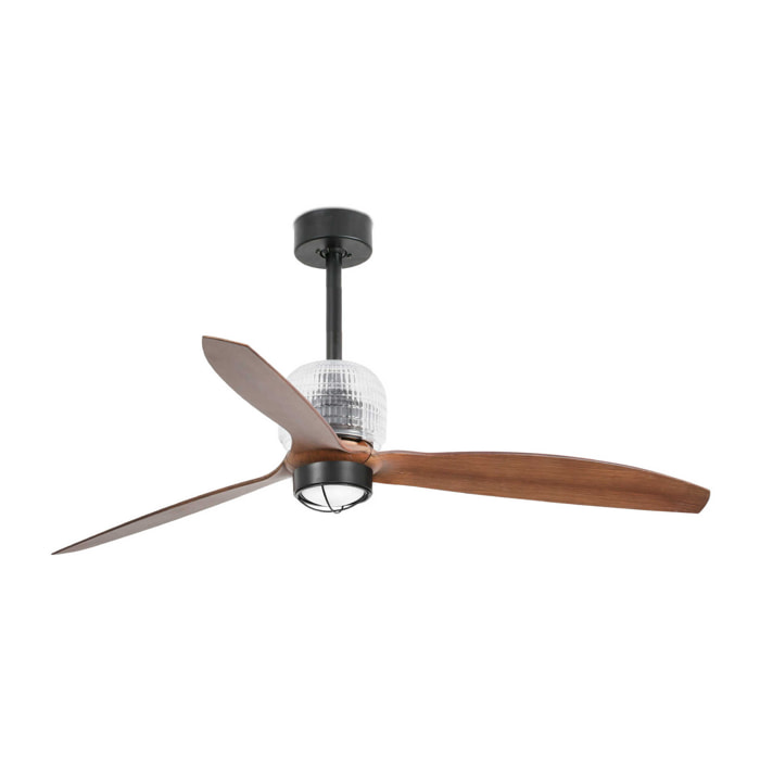 DECO FAN M LED Ventilateur noir/bois DC