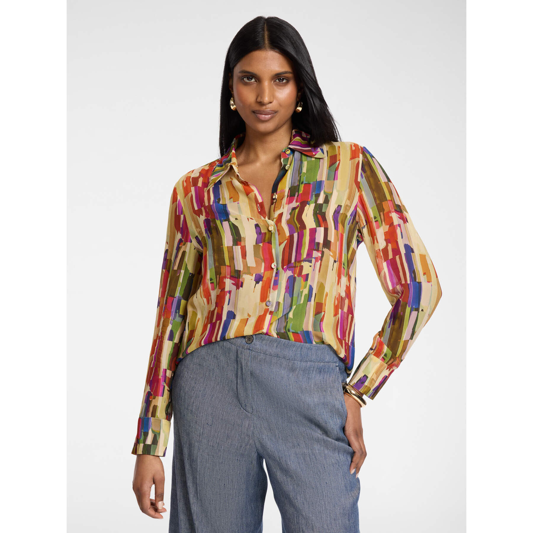 Elena Mirò - Camisa de viscosa estampada - Beige