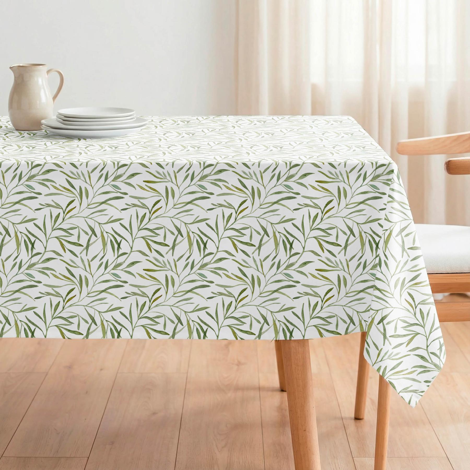 Nappe anti-taches SERENA VERT - coton mélangé
