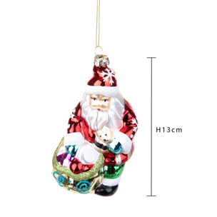 Decoro Babbo natale con sacco doni - Pezzi 6 - H 13 cm - Bianchi Dino - Articoli Natalizi -