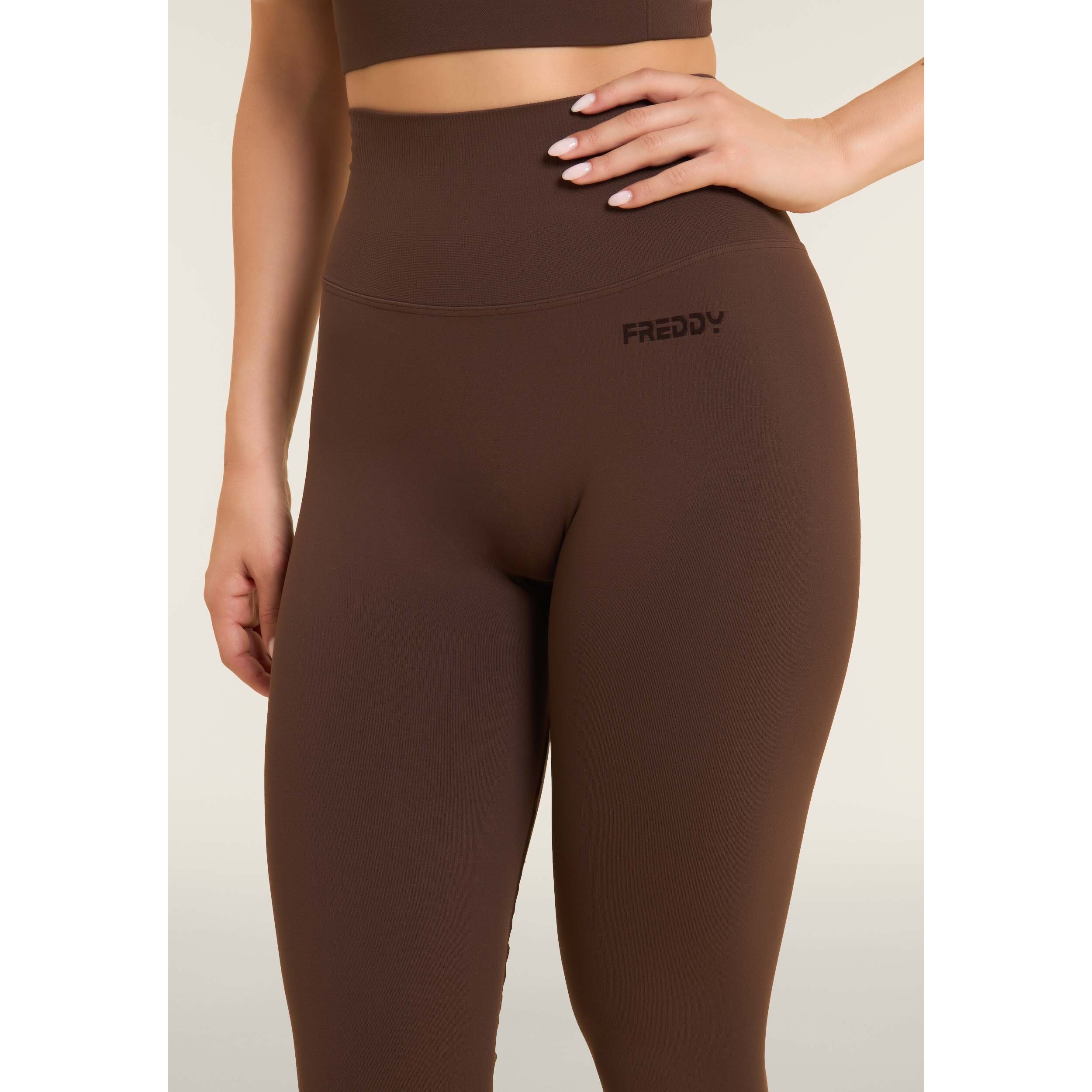 Leggings seamless 7/8 a vita altissima con cuciture shaping