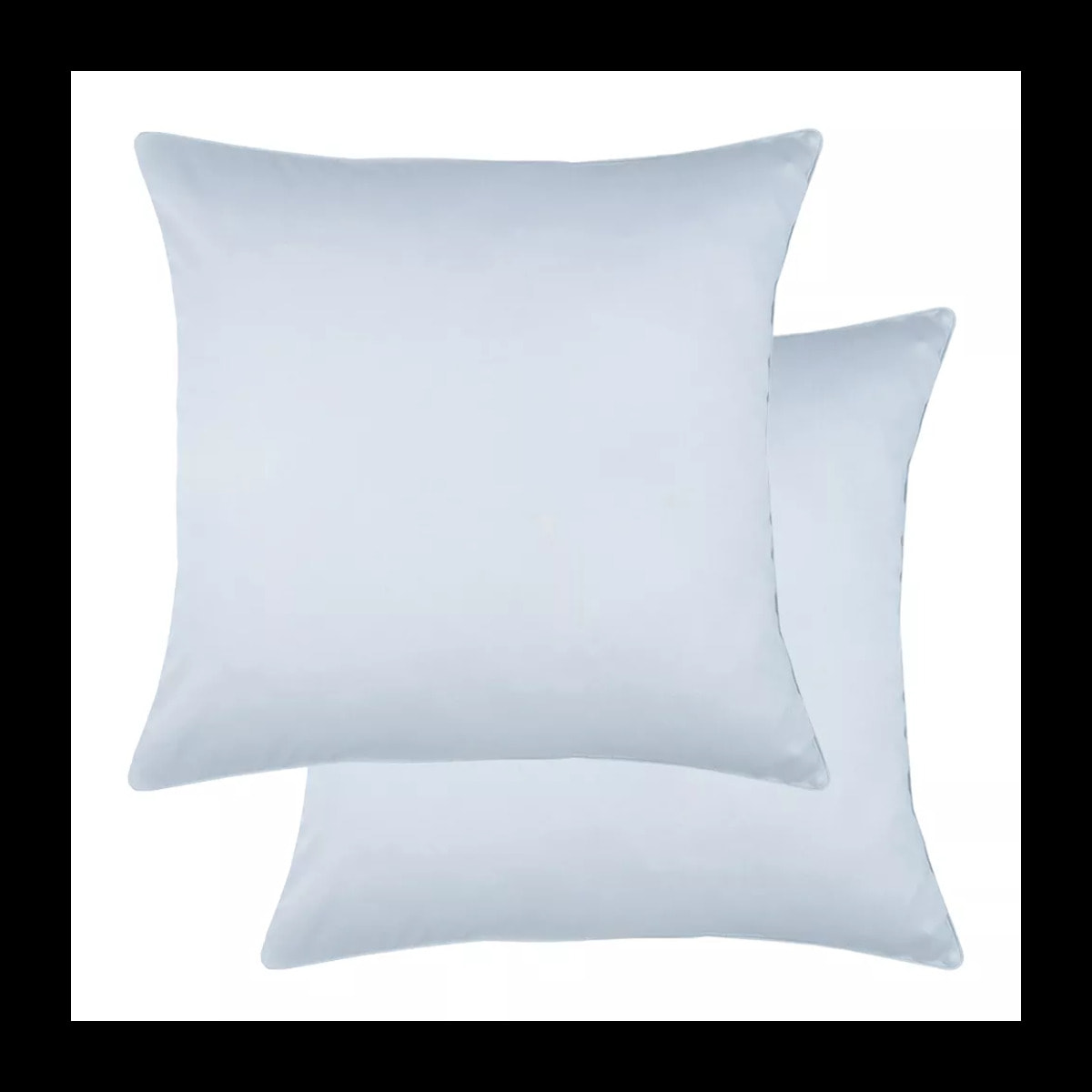 Lot de 2 taies satin de coton uni gris Ava uni glacier