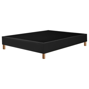 Ensemble Matelas Iceberg - Gamme Luxe Hôtelière - avec son sommier Cancun en similicuir noir