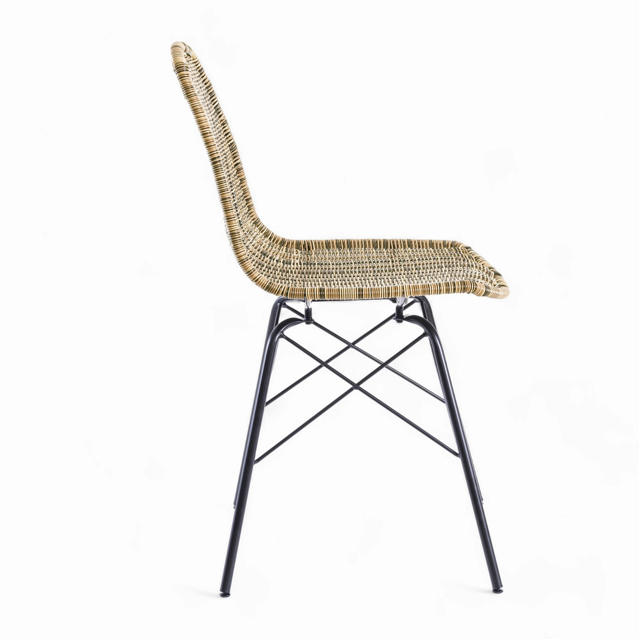 Lot de 2 chaises de jardin en résine tressée marron - Tiptur