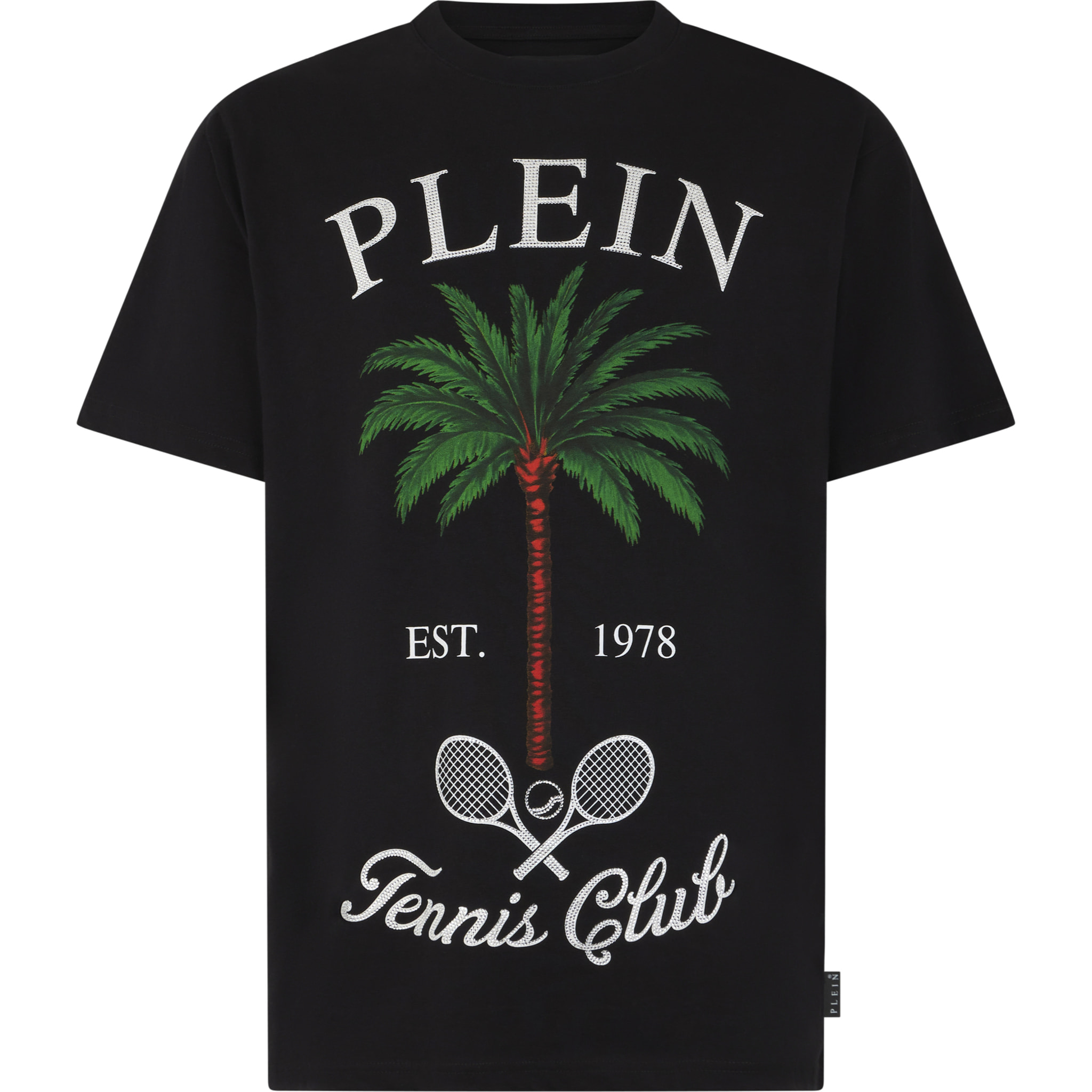 PHILIPP PLEIN Round Neck T-Shirt Tennis Club Stones