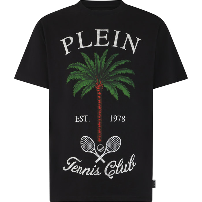 PHILIPP PLEIN Round Neck T-Shirt Tennis Club Stones