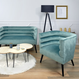 Fauteuil Amelia Velours Vert