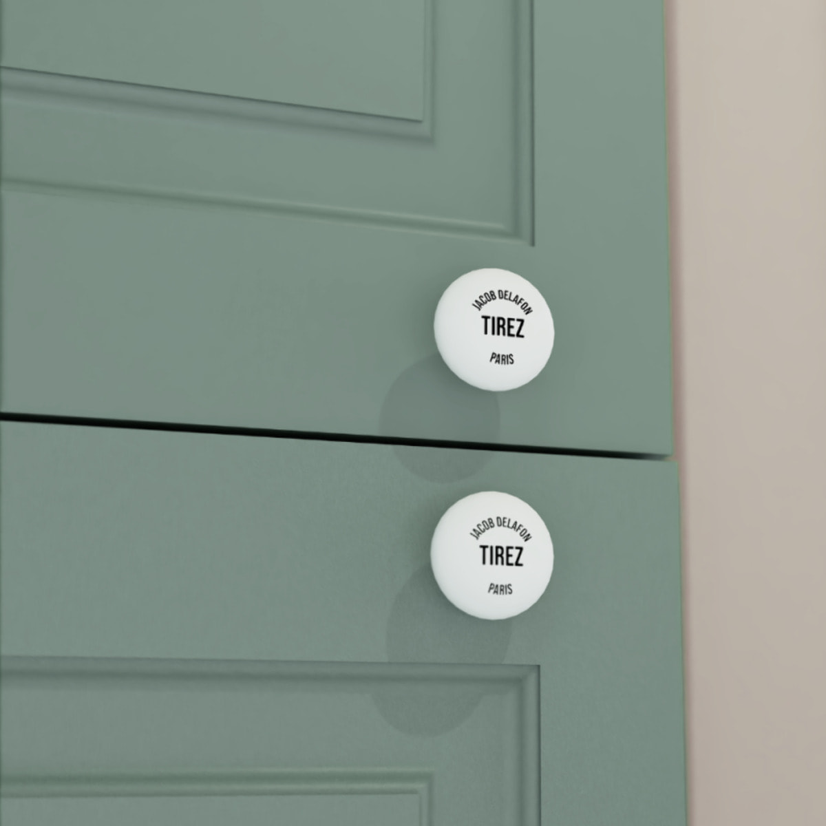 Pack meuble vasque 3 trous Cléo 1889 vert velours + colonne gauche + miroir + mélangeur poignés or