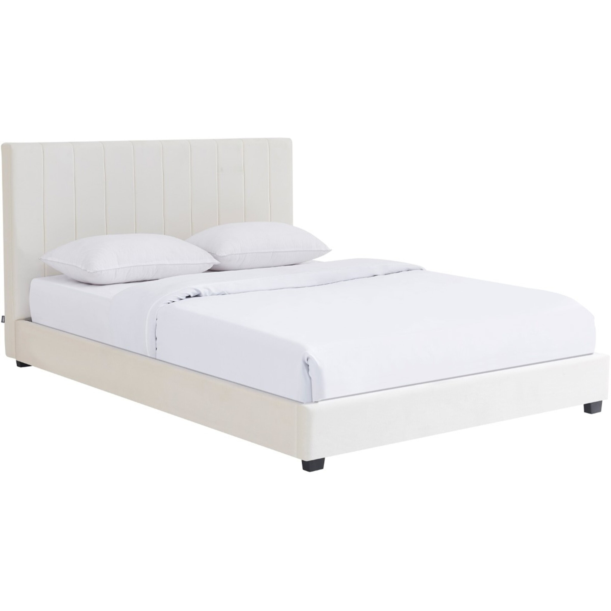 Lit avec tête de lit en velours - WILLIAM
