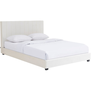 Lit avec tête de lit en velours - WILLIAM