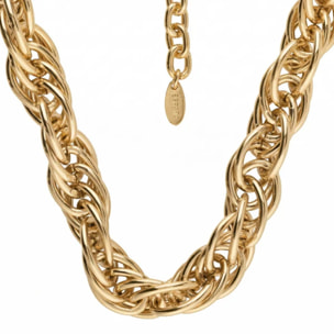 Gargantilla dorado cadena grande"Link" triple enlazado
