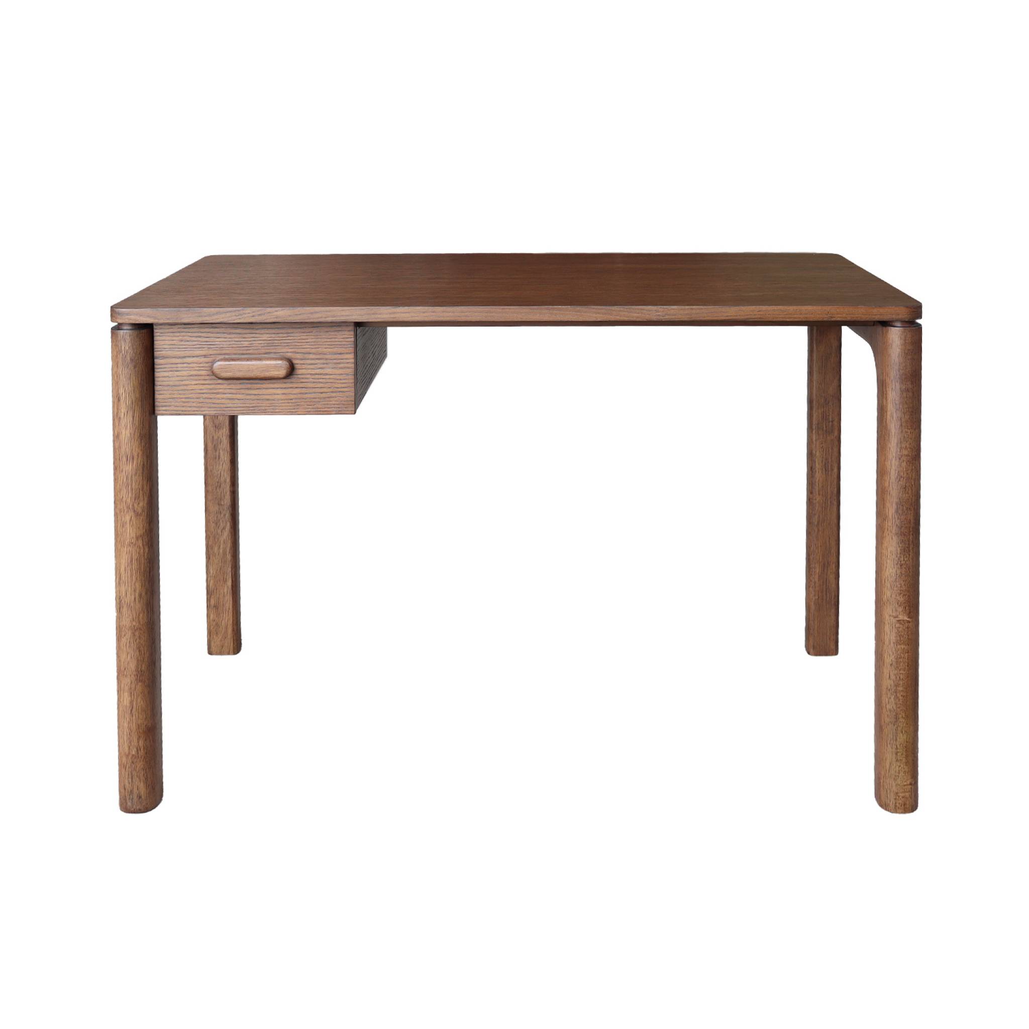 Bureau bois d'hévéa placage chêne 1 tiroir noyer - L 120 x l 60 x H 75 cm - Garance