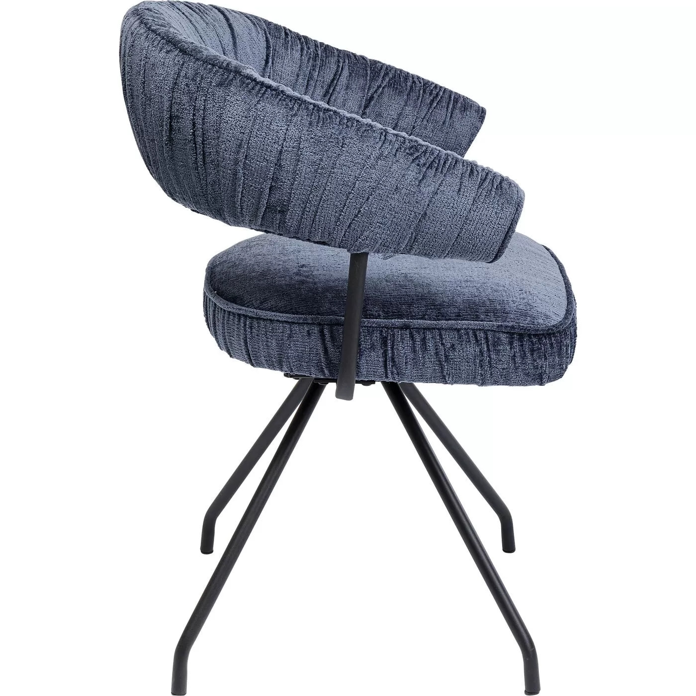 Chaise avec accoudoirs pivotante Arabella bleue Kare Design